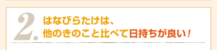 4.はなびらたけは、他のきのこと比べて日持ちが良い！